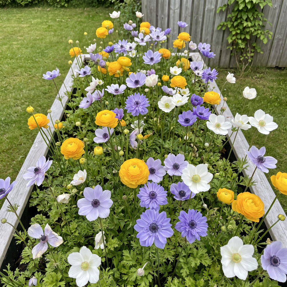 Färdig rabatt 'Buttercup & Blue' (1 m²)
