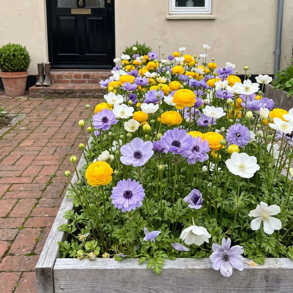 Färdig rabatt 'Buttercup & Blue' (1 m²)