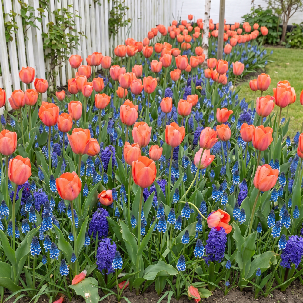 Färdig rabatt 'Coral & Blue' (1 m²)