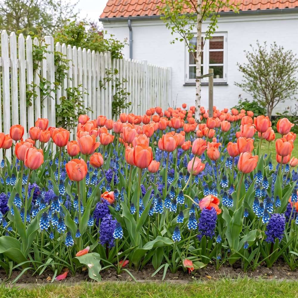 Färdig rabatt 'Coral & Blue' (1 m²)