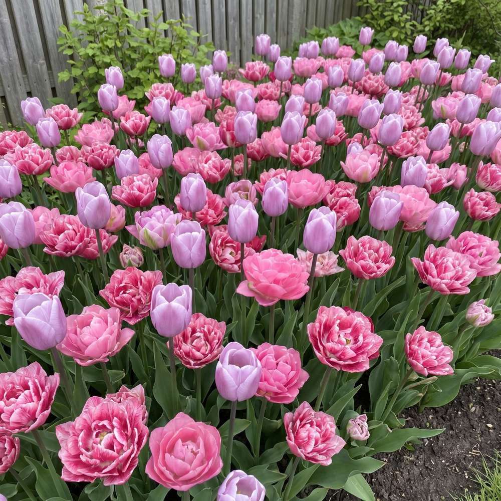 Färdig rabatt 'Pink Ruffles' (1 m²)