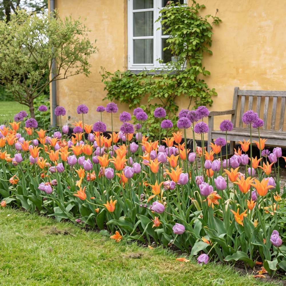 Färdig rabatt 'Tangerine & Lavender' (1 m²)