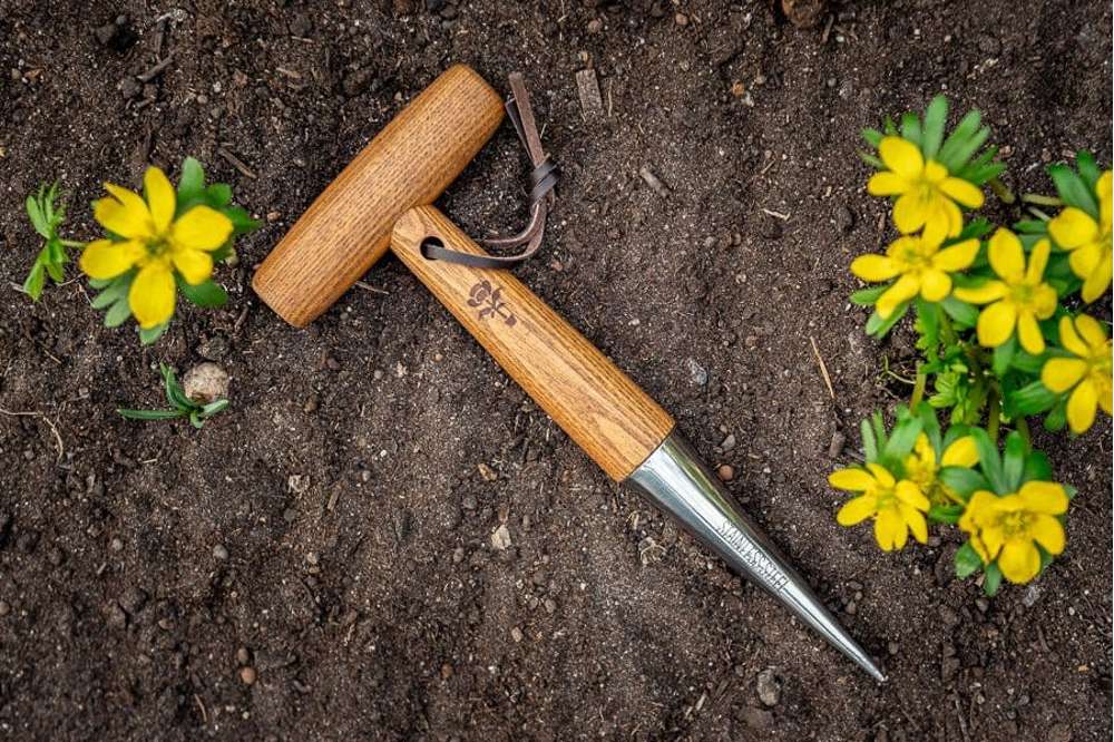 Planteringspinne (dibber) i ask